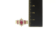 Load image into Gallery viewer, 14K Marquise Ruby Diamond Halo Statement Ring Yellow Gold