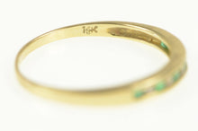 Load image into Gallery viewer, 14K Emerald Diamond Classic Wedding Band Ring Yellow Gold