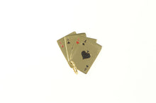 Load image into Gallery viewer, 14K Aces Enamel Four of a Kind Poker Card Hand Charm/Pendant Yellow Gold