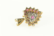 Load image into Gallery viewer, 10K Ruby Diamond Accent Heart Love Symbol Pendant Yellow Gold