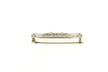 Load image into Gallery viewer, 14K Art Deco Filigree Syn. Sapphire Oval Pin/Brooch White Gold