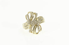 Load image into Gallery viewer, 10K 1.30 Ctw Diamond Bypass Ribbon Statement Ring Yellow Gold