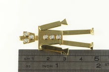 Load image into Gallery viewer, 14K Diamond Button Robot Articulated Statement Pendant Yellow Gold