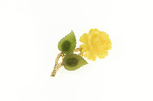 Load image into Gallery viewer, Gold Filled 1960's Ornate Celluloid Rose Nephrite Pin/Brooch