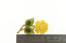 Load image into Gallery viewer, Gold Filled 1960's Ornate Celluloid Rose Nephrite Pin/Brooch