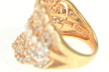 Load image into Gallery viewer, Sterling Silver Elaborate Scalloped CZ Encrusted Statement Ring