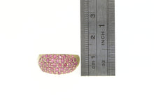 Load image into Gallery viewer, 10K Pave Ruby Encrusted Domed Statement Band Ring Yellow Gold