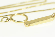 Load image into Gallery viewer, 14K 0.6mm Box Link Tassel Lavalier Slide Chain Necklace 20" Yellow Gold