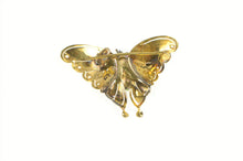 Load image into Gallery viewer, 14K 1950's Jade Pearl Syn. Ruby Butterfly Statement Pin/Brooch Yellow Gold