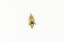 Load image into Gallery viewer, 14K Retro Diamond Inset Flower Tulip Charm/Pendant Yellow Gold