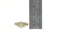 Load image into Gallery viewer, 14K Art Deco Diamond Solitaire Ornate Promise Ring White Gold