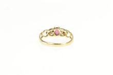 Load image into Gallery viewer, 10K Oval Natural Ruby Diamond Accent Heart Ring Yellow Gold