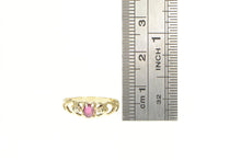 Load image into Gallery viewer, 10K Oval Natural Ruby Diamond Accent Heart Ring Yellow Gold