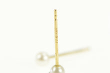 Load image into Gallery viewer, 14K 3.1mm Pearl Classic Simple Plain Stud Earrings Yellow Gold