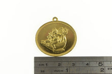 Load image into Gallery viewer, Gold Plated The Golden Cupid Cherub Dolphin Oval Pendant