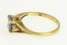 Load image into Gallery viewer, 10K Oval Natural Sapphire Diamond Engagement Ring Yellow Gold