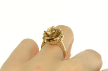 Load image into Gallery viewer, 10K 1940's Diamond 3D Rose Flower Engagement Ring Yellow Gold