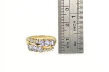 Load image into Gallery viewer, 10K Marquise Tanzanite Diamond Squared Band Ring Yellow Gold
