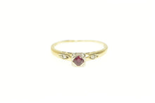 Load image into Gallery viewer, 14K 1940's Ruby Diamond Vintage Engagement Ring Yellow Gold