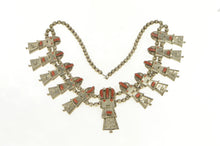Load image into Gallery viewer, Sterling Silver Fatoya Yazzie Navajo Kachina Squash Blossom Necklace 27&quot;