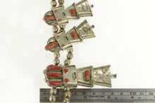 Load image into Gallery viewer, Sterling Silver Fatoya Yazzie Navajo Kachina Squash Blossom Necklace 27&quot;