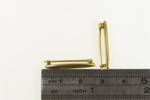 14K 1960's Milgrain Dress Pin Set Engravable Bar Pin/Brooch Yellow Gold