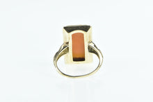 Load image into Gallery viewer, 14K Carved Shell Cameo Square Vintage Ring Yellow Gold