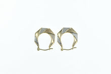 Load image into Gallery viewer, 10K 17.6mm Vintage Twist Squared Hoop Earrings Yellow Gold