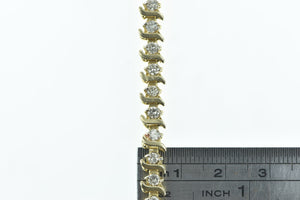 10K 2.50 Ctw Classic Vintage Diamond Tennis Bracelet 7" Yellow Gold
