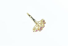 Load image into Gallery viewer, 14K Wavy Ruby Diamond Freeform Cluster Ring Yellow Gold
