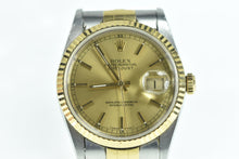 Load image into Gallery viewer, 18K Gold Rolex Datejust Model 16233 Men&#39;s Watch
