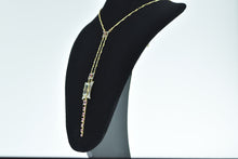 Load image into Gallery viewer, 18K 13.50 Ctw Aquamarine Diamond Tie Necklace 17.25&quot; Yellow Gold