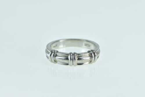 Platinum Scott Kay Men's Grooved Wedding Band Ring