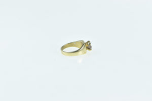 14K 3D Tiny Ring Quartz Mini Engagement Charm/Pendant Yellow Gold
