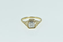 Load image into Gallery viewer, 10K Art Deco Filigree Diamond Classic Engagement Ring Yellow Gold