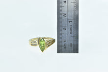 Load image into Gallery viewer, 14K Marquise Peridot Vintage Diamond Bypass Ring Yellow Gold