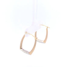 Load image into Gallery viewer, 10K 20.2mm Squared Two Tone Puffy Hoop Earrings Yellow Gold