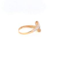 Load image into Gallery viewer, 10K Princess Aquamarine Diamond Vintage Bypass Ring Yellow Gold