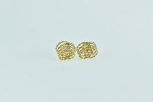 Load image into Gallery viewer, 14K Rope Knot Interlocking Rings Circle Stud Earrings Yellow Gold