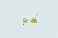 Load image into Gallery viewer, 14K Rope Knot Interlocking Rings Circle Stud Earrings Yellow Gold