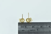 Load image into Gallery viewer, 14K Rope Knot Interlocking Rings Circle Stud Earrings Yellow Gold