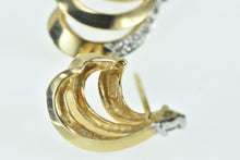 Load image into Gallery viewer, 14K Diamond Vintage Curved Wave Vintage Earrings Yellow Gold