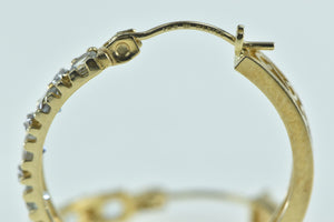 14K 23.5mm Aquamarine Diamond Filigree Hoop Earrings Yellow Gold