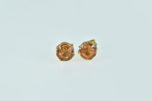 Load image into Gallery viewer, 14K Round Citrine Solitaire Vintage Stud Earrings Yellow Gold