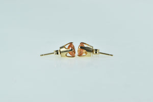14K Round Citrine Solitaire Vintage Stud Earrings Yellow Gold