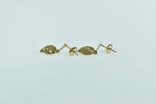 Load image into Gallery viewer, 14K Textured Diamond Cut Heart Love Symbol Earrings Yellow Gold