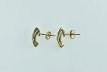 Load image into Gallery viewer, 10K Sapphire Inset Curved Bar Vintage Stud Earrings Yellow Gold