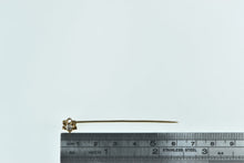 Load image into Gallery viewer, 14K 0.11 Ct Old European Cut Diamond Flower Stick Pin Yellow Gold