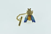 Load image into Gallery viewer, 14K 1960&#39;s Ornate Enamel Honey Bee Fly Lapel Pin/Brooch Yellow Gold