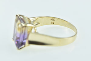 14K Emerald Cut Ametrine Vintage Solitaire Ring Yellow Gold
